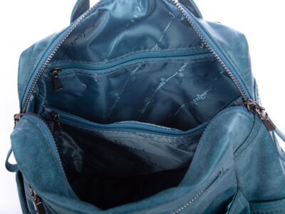 Miejski plecak damski ze skóry ekologicznej niebieski Jennifer Jones - obrazek 10
