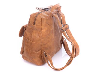 Miejski plecak damski ze skóry ekologicznej koniakowy Jennifer Jones - obrazek 4