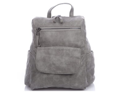 Miejski plecak damski ze skóry ekologicznej szary Jennifer Jones - obrazek 2