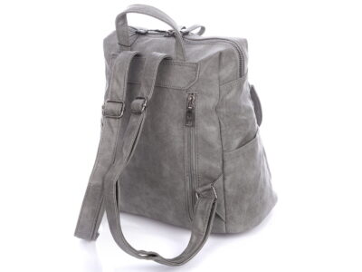 Miejski plecak damski ze skóry ekologicznej szary Jennifer Jones - obrazek 4