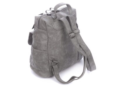 Miejski plecak damski ze skóry ekologicznej szary Jennifer Jones - obrazek 5