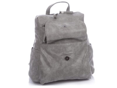 Miejski plecak damski ze skóry ekologicznej szary Jennifer Jones - obrazek 7