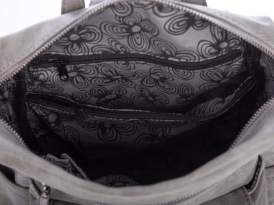 Miejski plecak damski ze skóry ekologicznej szary Jennifer Jones - obrazek 8