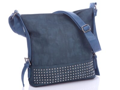 Granatowa torebka damska na ramię z ćwiekami Jennifer Jones - obrazek 2