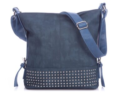 Granatowa torebka damska na ramię z ćwiekami Jennifer Jones