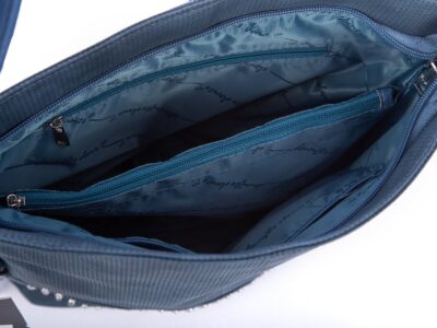 Granatowa torebka damska na ramię z ćwiekami Jennifer Jones - obrazek 8