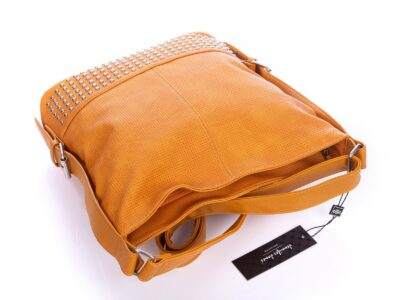 Żółta torebka damska na ramię z ćwiekami Jennifer Jones - obrazek 5