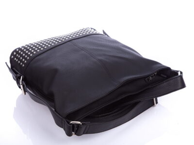 Czarna torebka damska na ramię z ćwiekami Jennifer Jones - obrazek 10