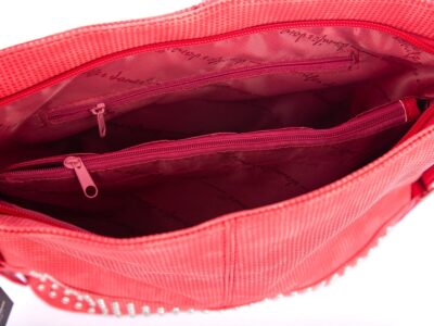 Czerwona torebka damska na ramię z ćwiekami Jennifer Jones - obrazek 11