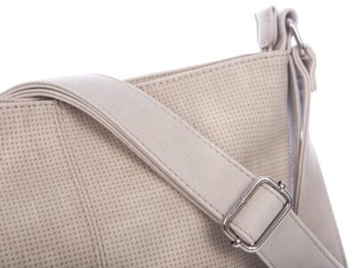 Jasnoszara torebka damska na ramię z ćwiekami Jennifer Jones - obrazek 3