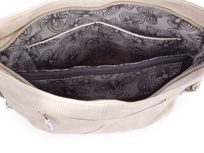 Jasnoszara torebka damska na ramię z ćwiekami Jennifer Jones - obrazek 12