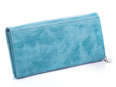 Poziomy duży portfel damski Jennifer Jones turkusowy - obrazek 3