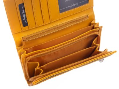 Poziomy duży portfel damski Jennifer Jones żółty - obrazek 5