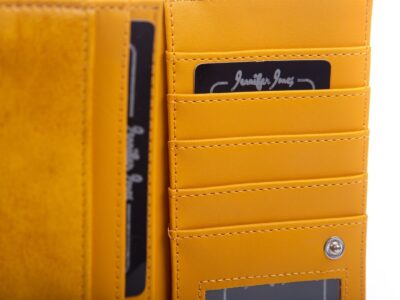Poziomy duży portfel damski Jennifer Jones żółty - obrazek 6