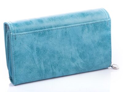 Duży portfel damski z miękkiej eko-skóry turkusowy Jennifer Jones - obrazek 3