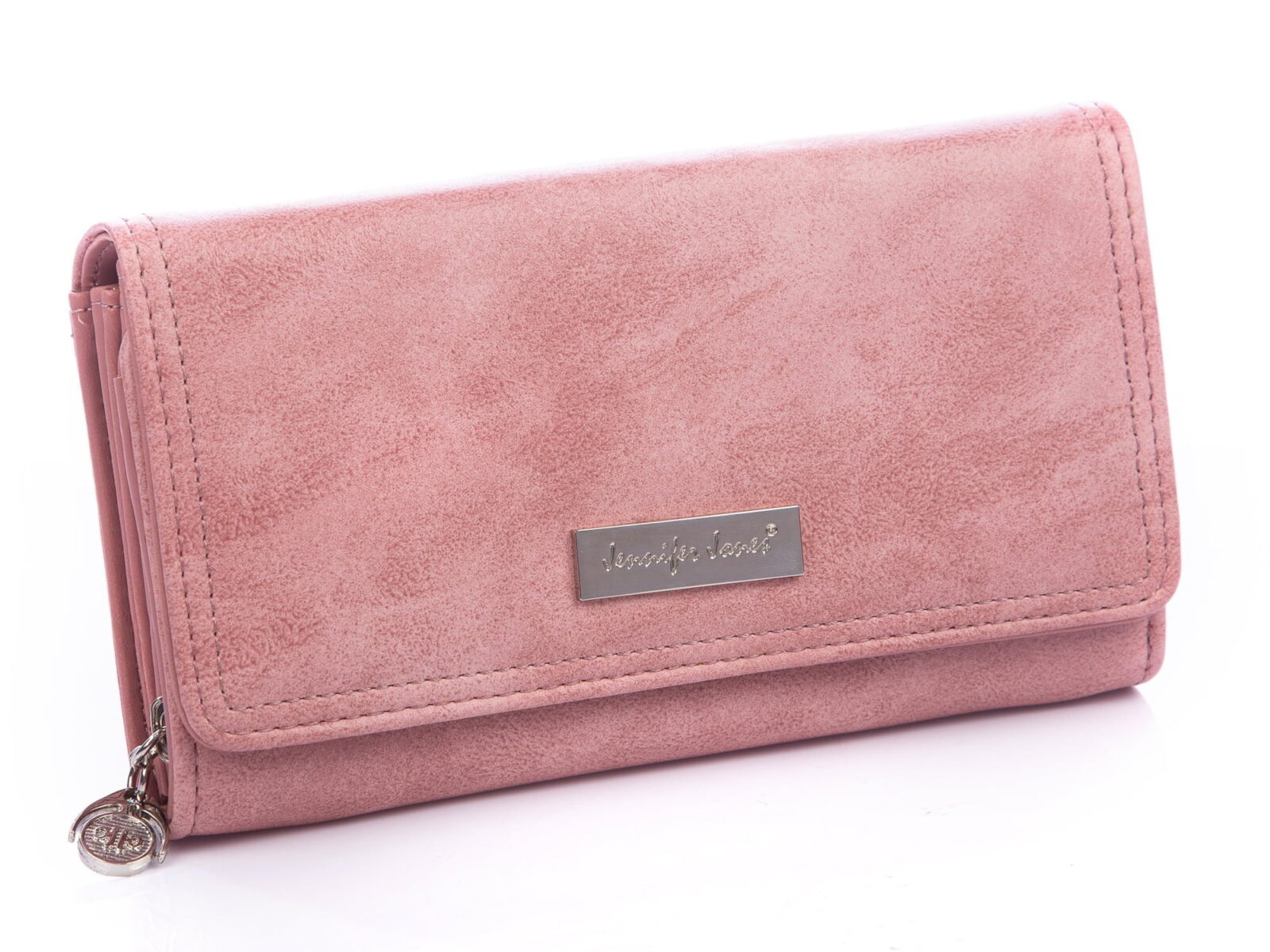 Jasnoróżowy portfel damski z miękkiej skóry ekologicznej Jennifer Jones