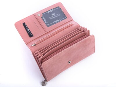 Duży portfel damski z miękkiej eko-skóry jasnoróżowy Jennifer Jones - obrazek 3