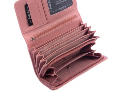 Duży portfel damski z miękkiej eko-skóry jasnoróżowy Jennifer Jones - obrazek 4