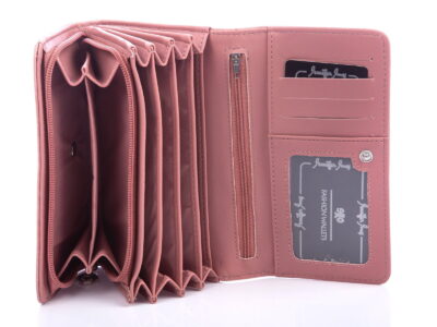 Duży portfel damski z miękkiej eko-skóry jasnoróżowy Jennifer Jones - obrazek 5