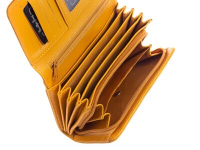 Duży portfel damski z miękkiej eko-skóry żółty Jennifer Jones - obrazek 4