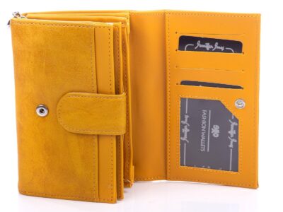 Portmonetka damska w kolorze żółtym eko skóra Jennifer Jones - obrazek 3