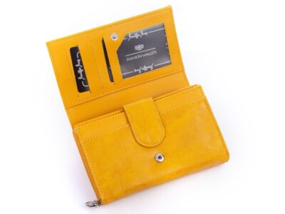Portmonetka damska w kolorze żółtym eko skóra Jennifer Jones - obrazek 4