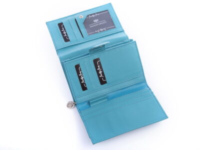 Portmonetka damska w kolorze turkusowym eko skóra Jennifer Jones - obrazek 5