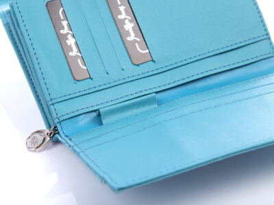 Portmonetka damska w kolorze turkusowym eko skóra Jennifer Jones - obrazek 6