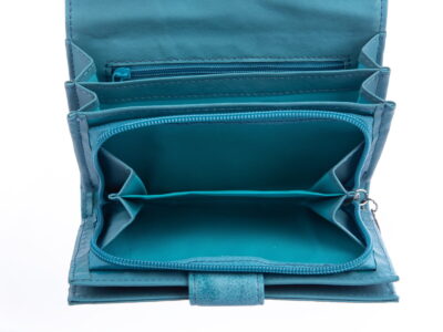 Portmonetka damska w kolorze turkusowym eko skóra Jennifer Jones - obrazek 8