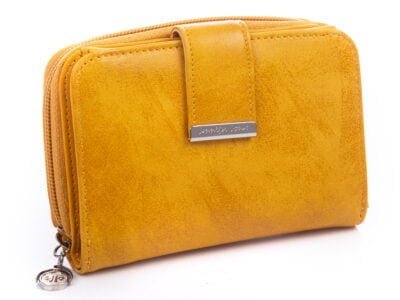 Żółty średni portfel damski z zamkiem Jennifer Jones