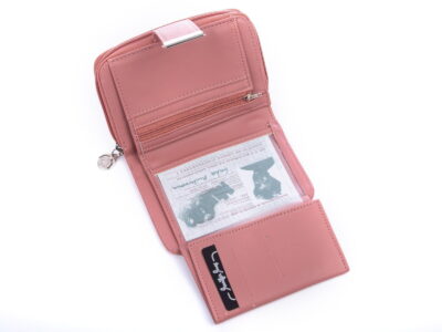 Pastelowy różowy portfel damski z eko skóry średni Jennifer Jones - obrazek 4