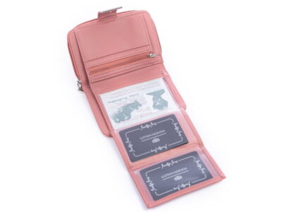 Pastelowy różowy portfel damski z eko skóry średni Jennifer Jones - obrazek 5