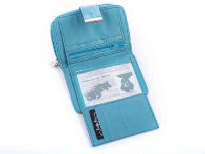 Turkusowy portfel damski z eko skóry średni Jennifer Jones - obrazek 5