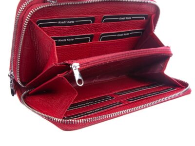 Duża portmonetka damska z paskiem na ramię czerwona Jennifer Jones - obrazek 4