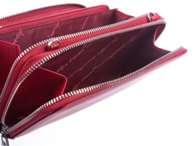Duża portmonetka damska z paskiem na ramię czerwona Jennifer Jones - obrazek 6