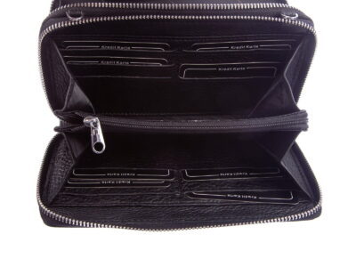 Duża portmonetka damska z paskiem na ramię czarna Jennifer Jones - obrazek 5