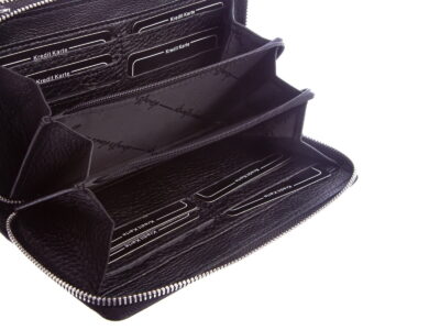 Duża portmonetka damska z paskiem na ramię czarna Jennifer Jones - obrazek 6