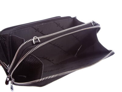 Duża portmonetka damska z paskiem na ramię czarna Jennifer Jones - obrazek 7