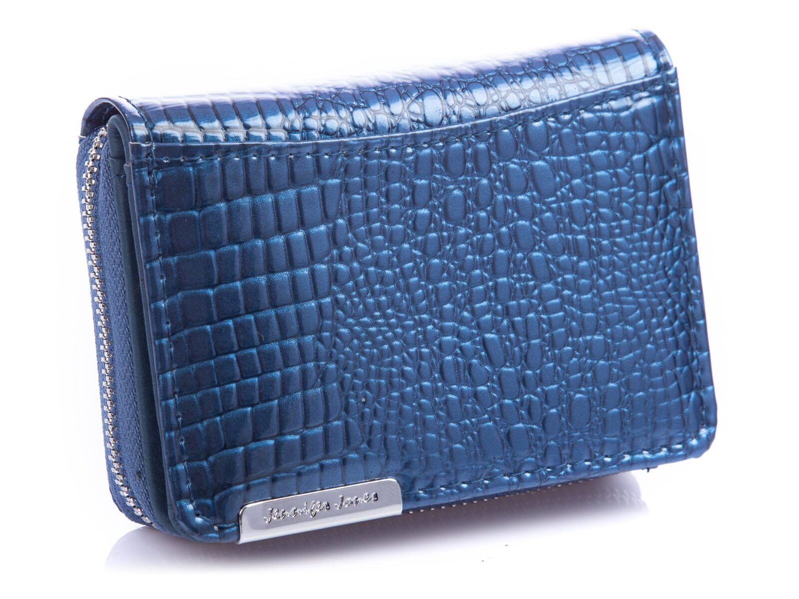 Mały portfel damski niebeiski lakierowany Jennifer Jones 5262
