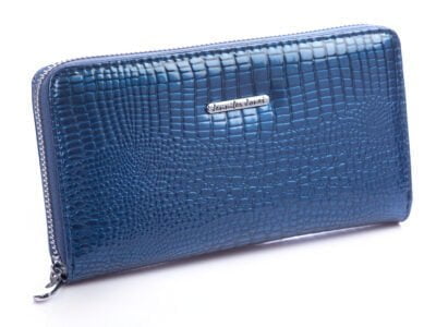Niebieski lakierowany portfel kopertowy Jennifer Jones 5247