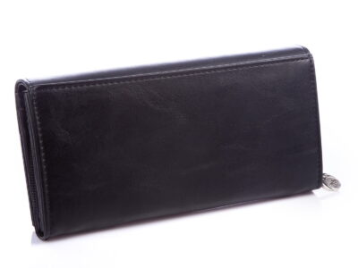 Poziomy duży portfel damski Jennifer Jones czarny - obrazek 2