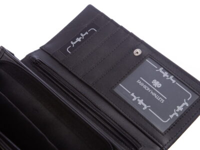 Poziomy duży portfel damski Jennifer Jones czarny - obrazek 5