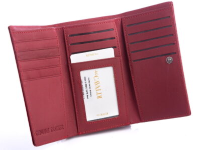 Portfel damski czerwony z czarnym w motyle Cavaldi - obrazek 4