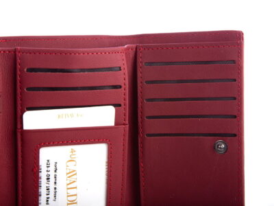 Portfel damski czerwony z czarnym w motyle Cavaldi - obrazek 5