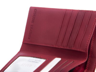 Portfel damski czerwony z czarnym w motyle Cavaldi - obrazek 7