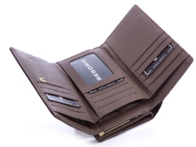 Szary portfel damski w motylki lakierowany z biglem Gregorio - obrazek 8