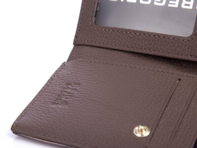 Szary portfel damski w motylki lakierowany z biglem Gregorio - obrazek 9