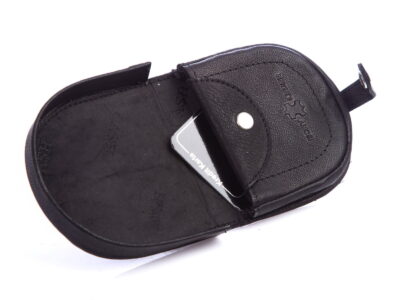 Portfel męski typu podkówka skórzana czarna Cash - obrazek 3