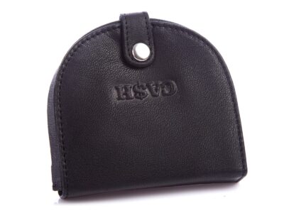 Portfel męski typu podkówka skórzana czarna Cash - obrazek 5