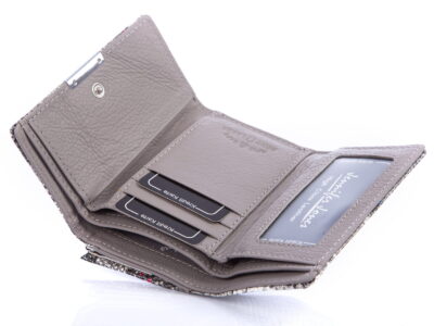 Srebrny portfel damski z czerwonymi i niebieskimi kropkami Jennifer Jones - obrazek 6